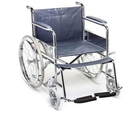 Wheel Chair Folding With Fixed Arm Rest And Foot Rest With Mag Wheel - FS809B
