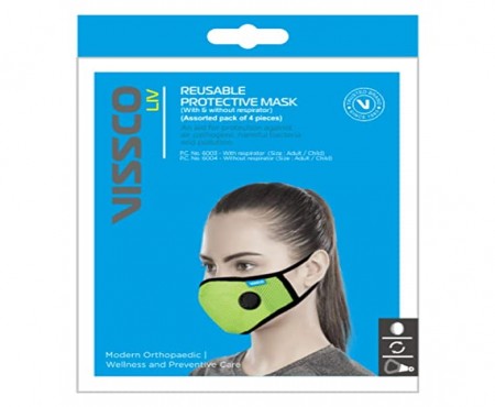 RE USABLE MASK WITH RESPIRATOR ADULT ( PACK OF 4 )