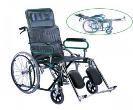 Wheel Chair Folding Reclining With Dtc Arm Rest & Leg Elevator FS902GC