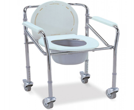 Commode Chair Folding with Adjustable Height with wheel FS696